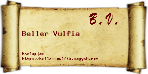 Beller Vulfia névjegykártya